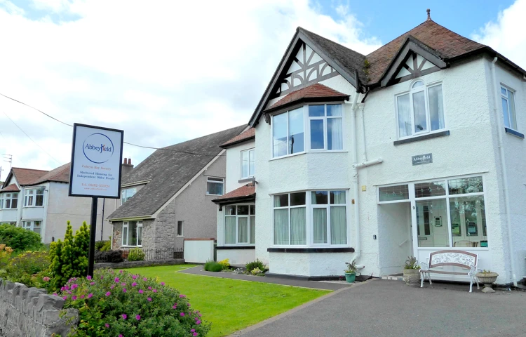 Front exterior of Abbeyfield House, a supported house for older people in Colwyn Bay