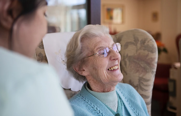 Happy resident at Oxenford House, Cumnor OX2 9RL