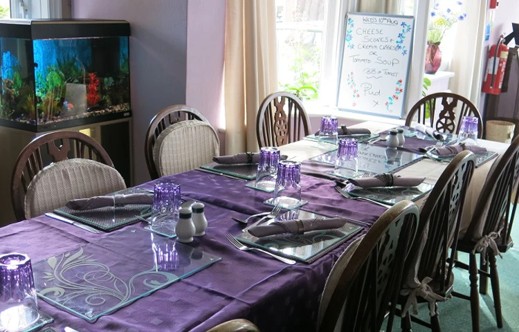 Lunch and dinner are served daily in the dining room