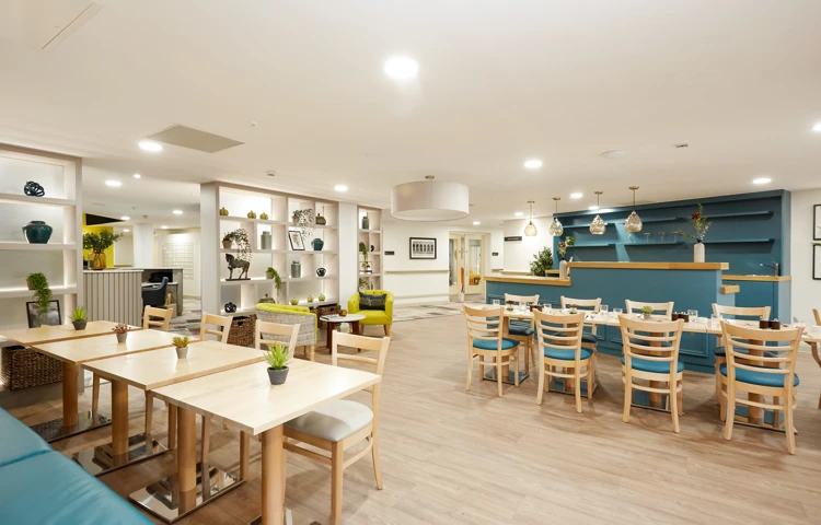 Modern, bright and spacious restaurants for residents to use at their leisure at Nonsuch Abbeyfield