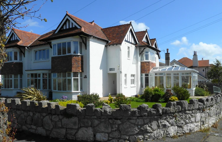 Road-front-elevation of Abbeyfield House, Colwyn Bay LL28 4RY