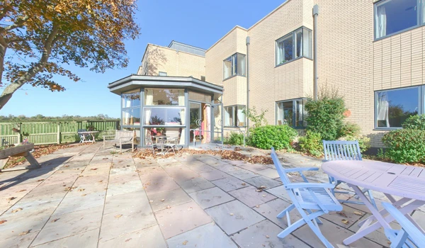 View of patio and garden at Nicholas House Slough
