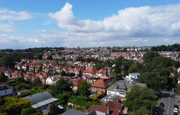 An aerial view of Pennant House