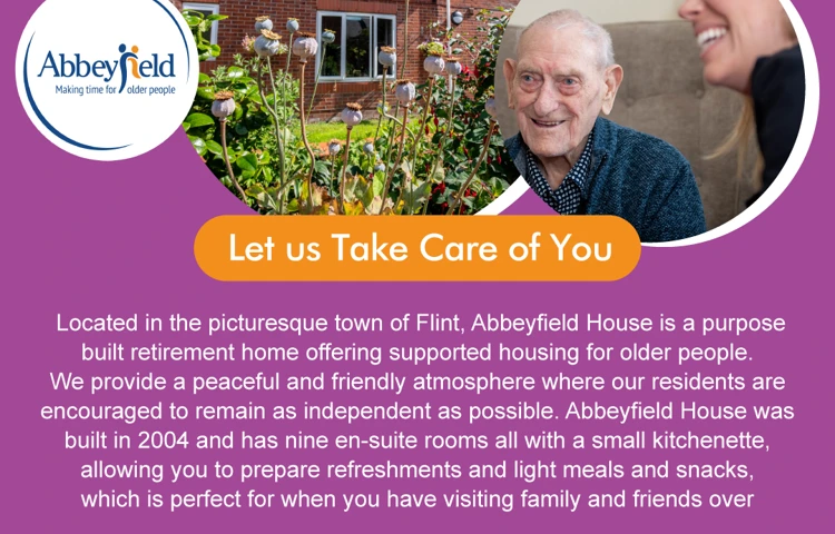 Advert for Abbeyfield House, Flint CH6 5AS